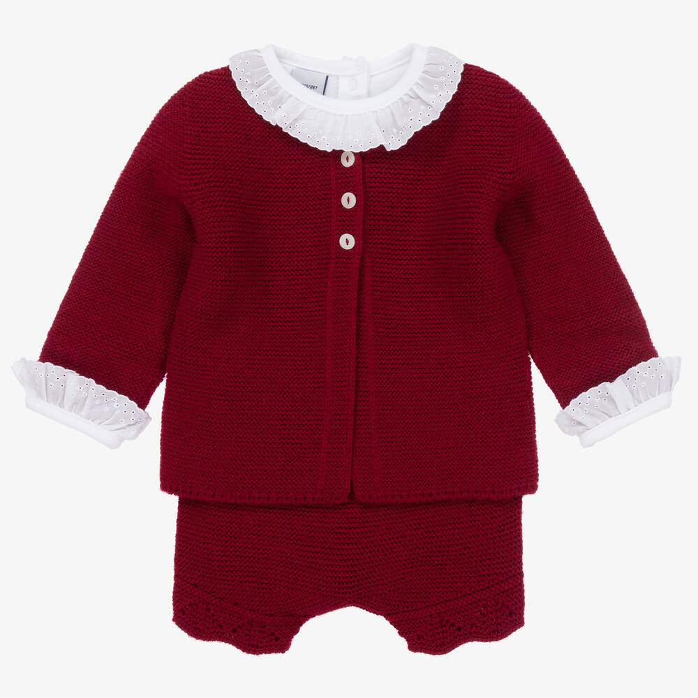 Babidu - Rotes Strickshorts-Set (M) | Childrensalon