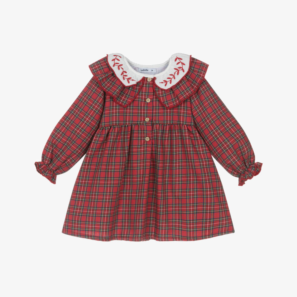 Babidu-Платье из хлопка в красную клетку для девочек | Childrensalon Outlet