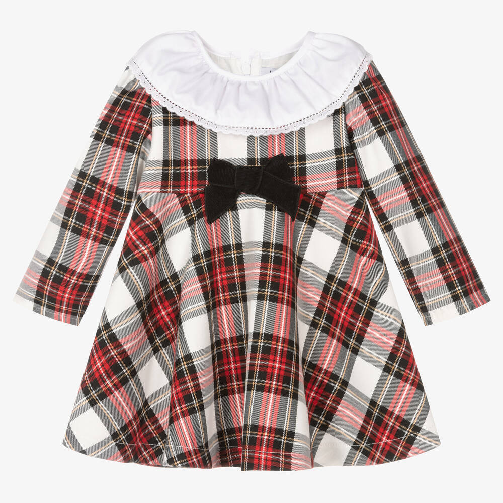 Babidu - Girls Red Tartan Dress | Childrensalon