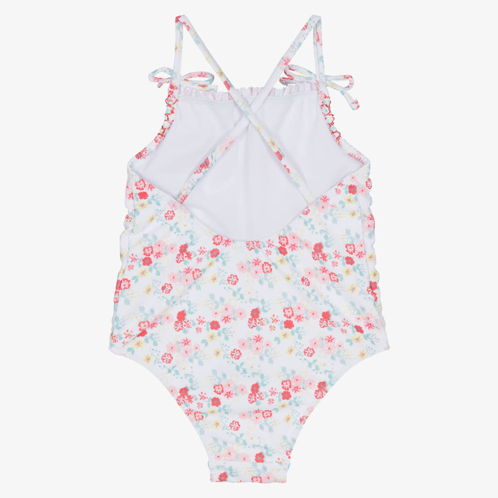 Babidu-Girls Rosy Floral Beach Swimsuit | Childrensalon Outlet