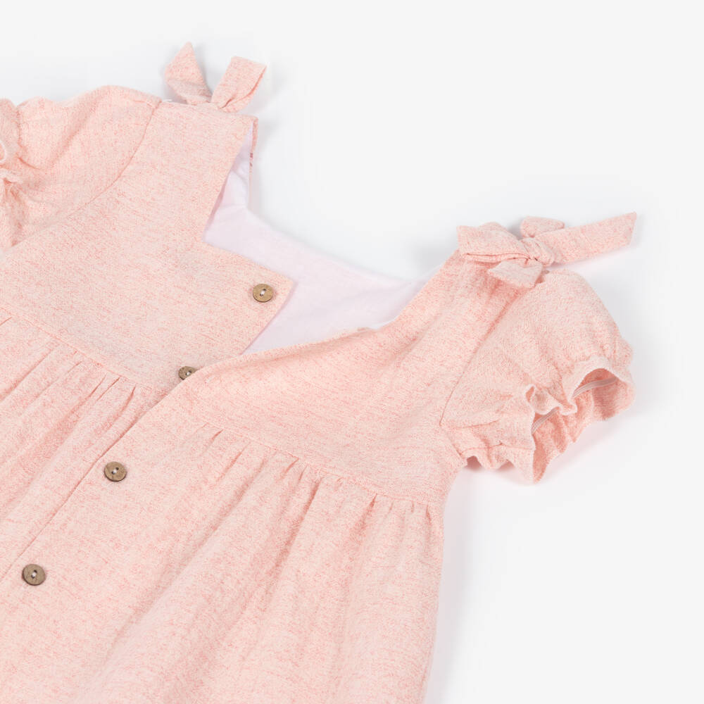 بابيدو -فستان زهري من الكتان والقطن للبنات | Childrensalon Outlet