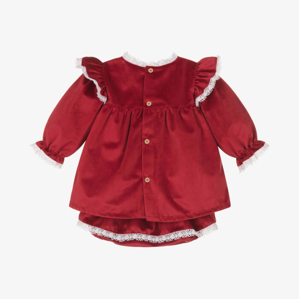 Babidu-Girls Scarlet Velvet Dress | Childrensalon Outlet