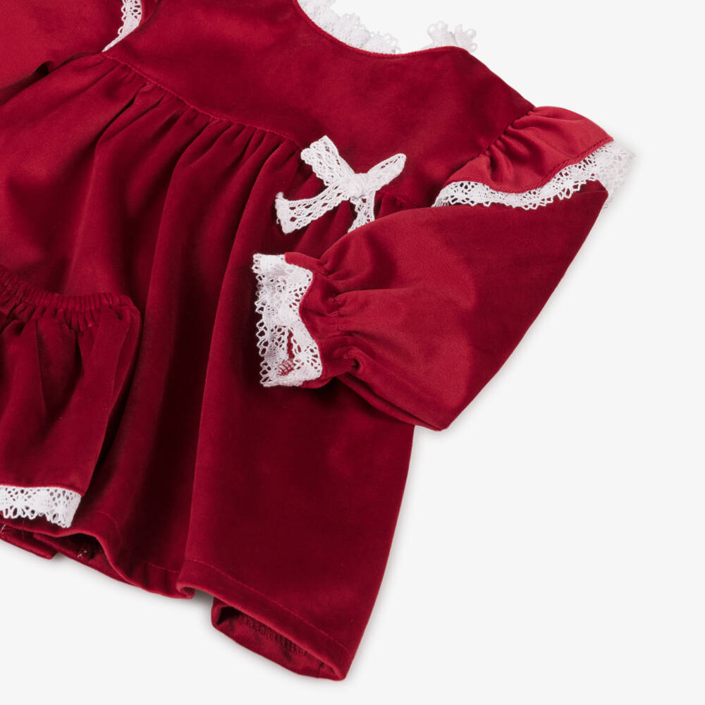 Babidu-Girls Scarlet Velvet Dress | Childrensalon Outlet