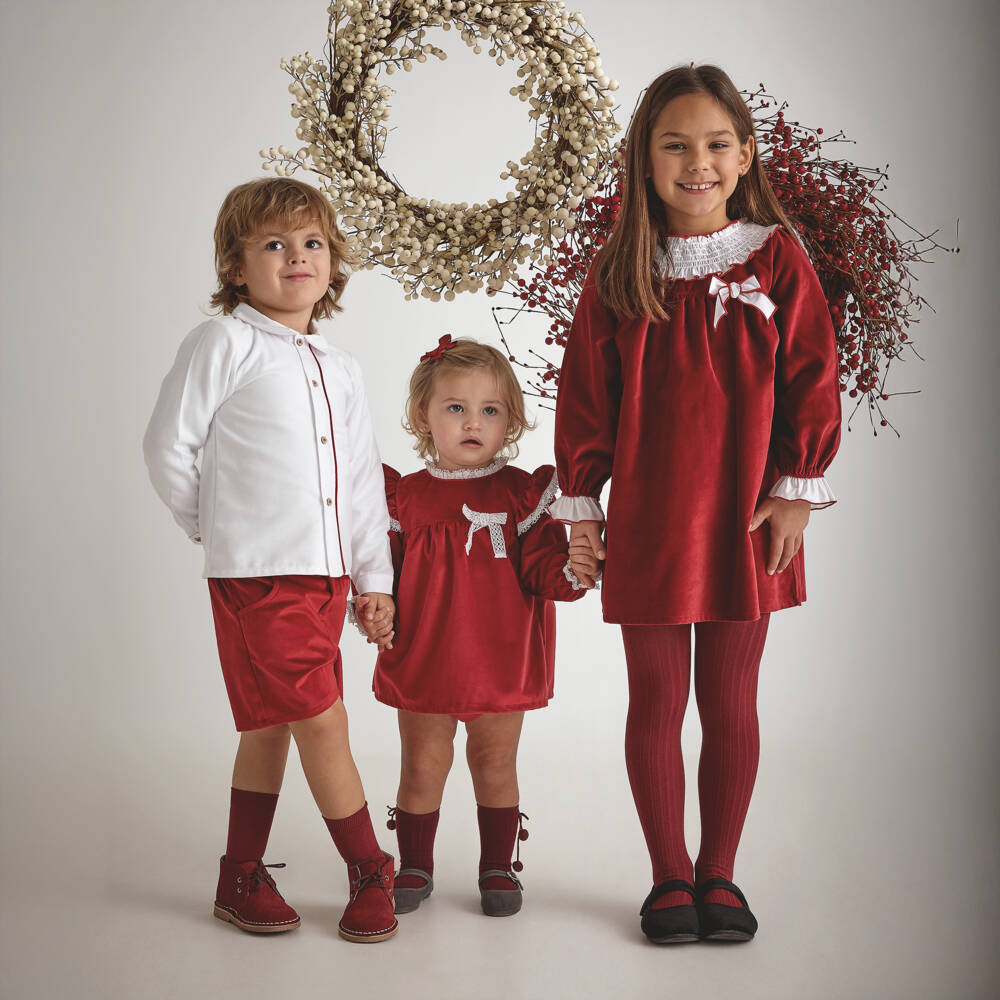 Babidu-Girls Scarlet Velvet Dress | Childrensalon Outlet