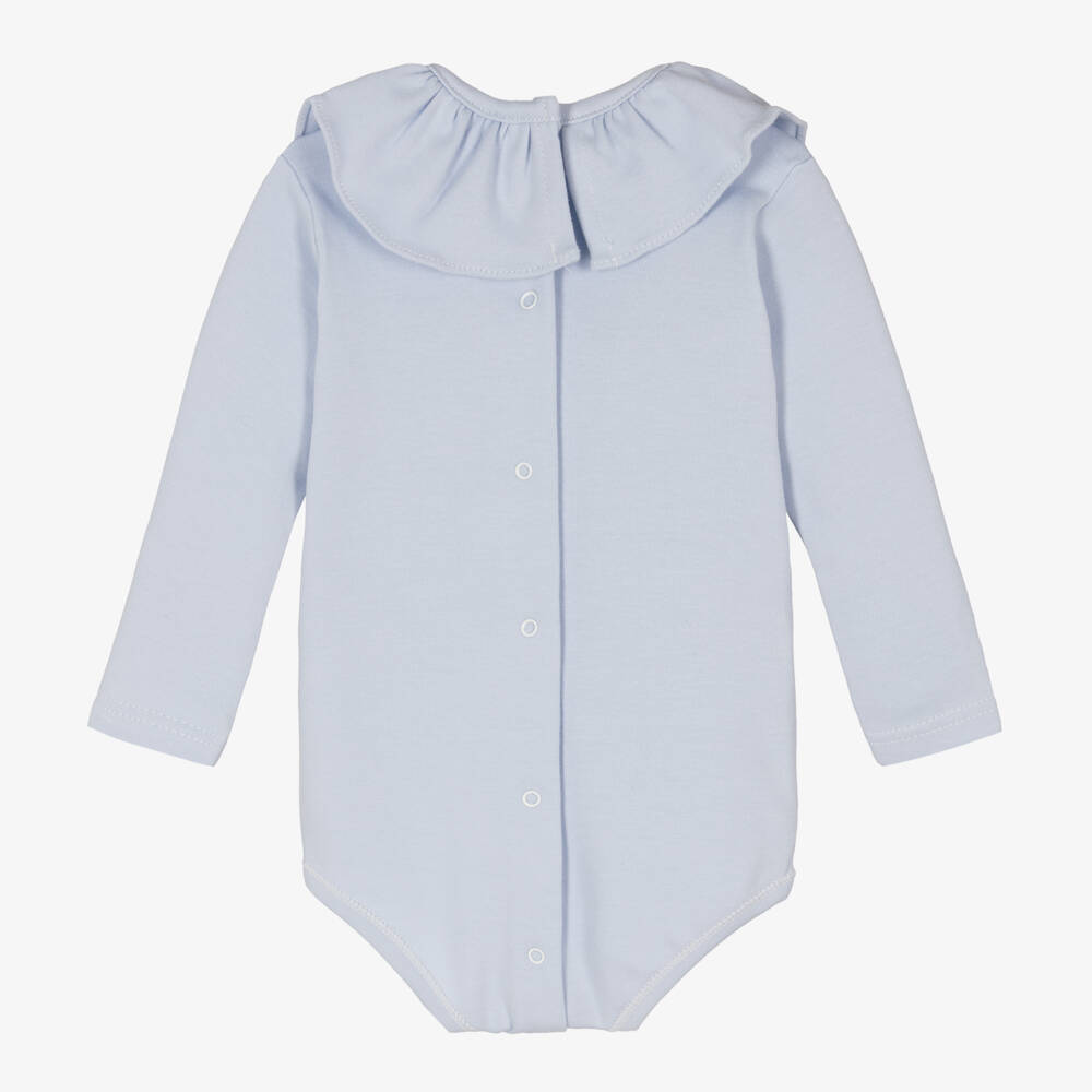 Babidu-Girls Soft Blue Jersey Bodysuit | Childrensalon Outlet