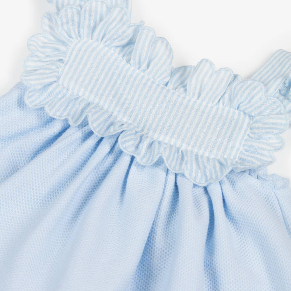 Babidu-Мягкий текстурированный комплект шорт для девочек в голубом цвете | Childrensalon Outlet