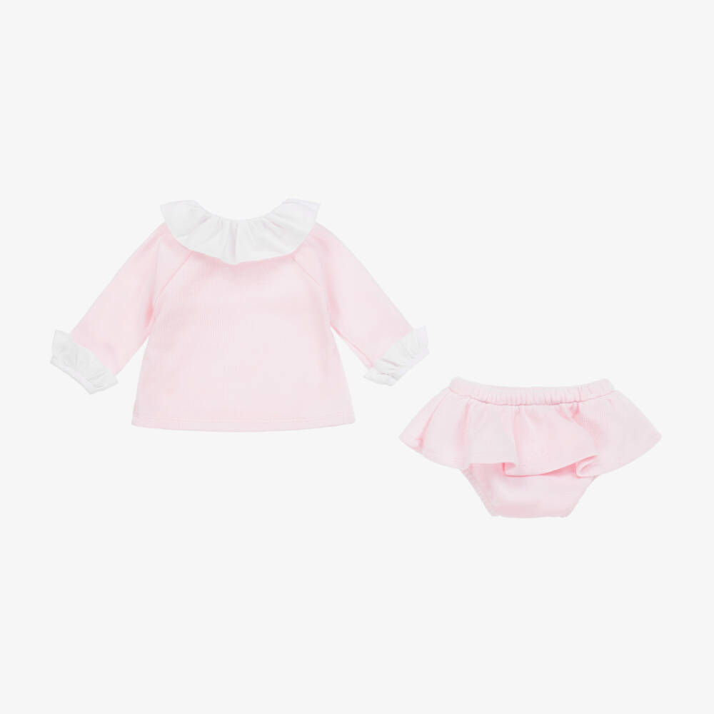 Babidu-Girls Soft Pink Knit Ensemble | Childrensalon Outlet
