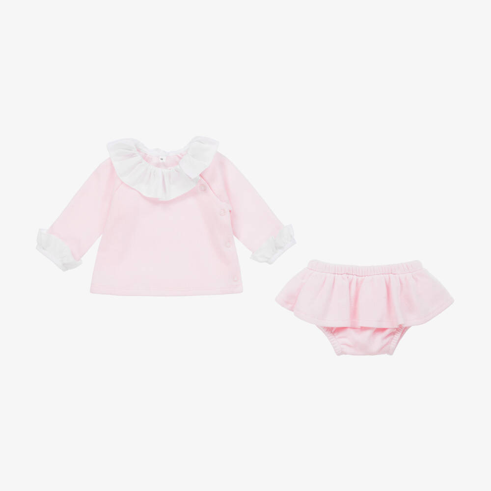 Babidu-Girls Soft Pink Knit Ensemble | Childrensalon Outlet