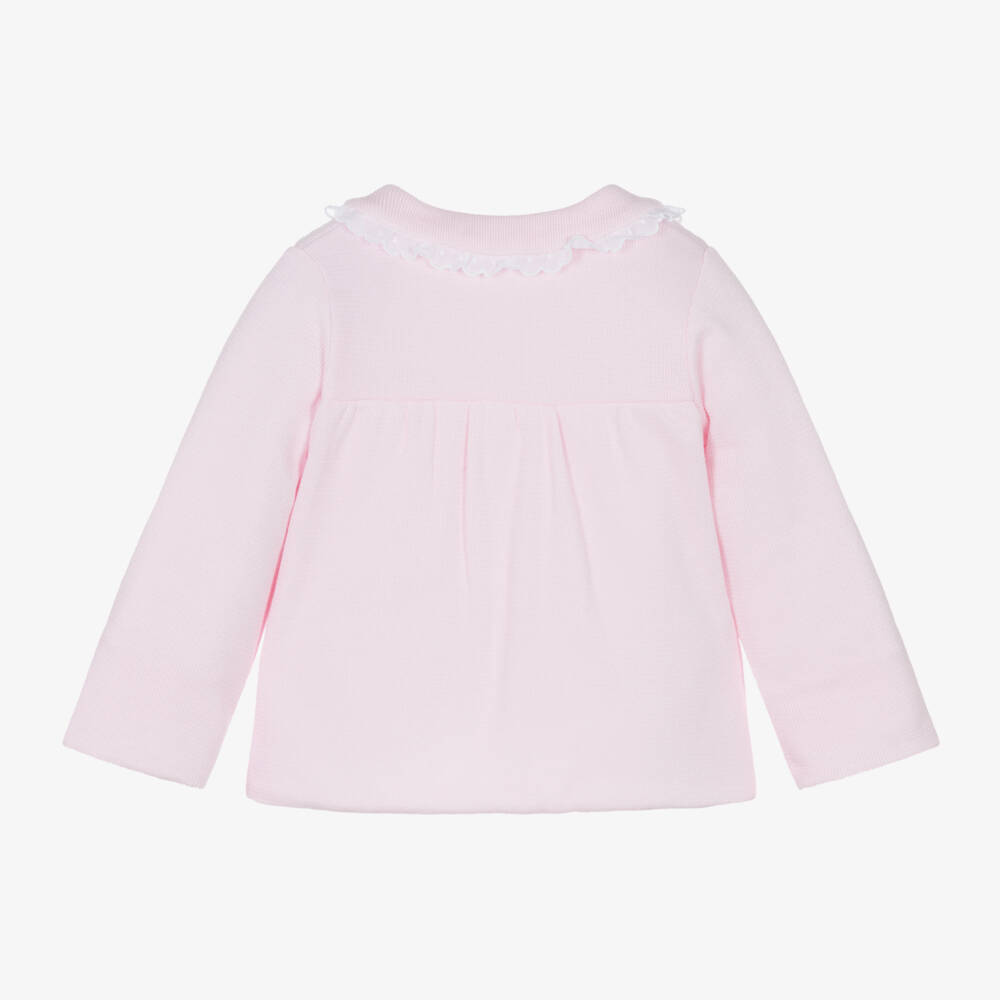 Babidu-معطف شتوي محبوك لون زهري للمولودات | Childrensalon Outlet