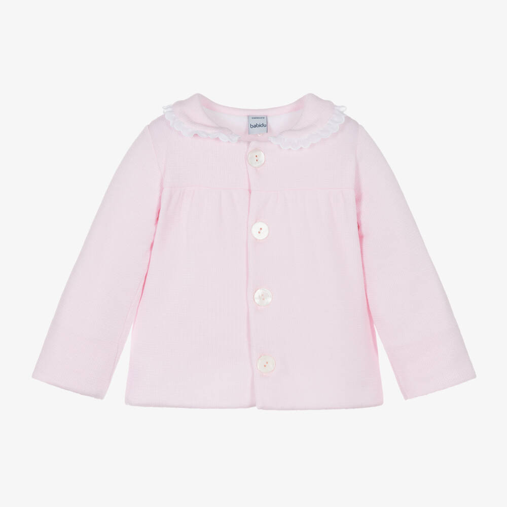 Babidu-Girls Soft Pink Knitted Coat | Childrensalon Outlet