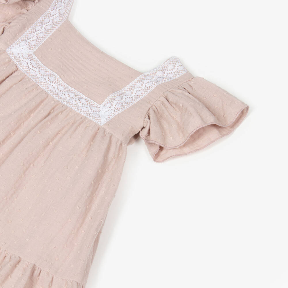 Babidu-Girls Soft Pink Muslin Frock | Childrensalon Outlet