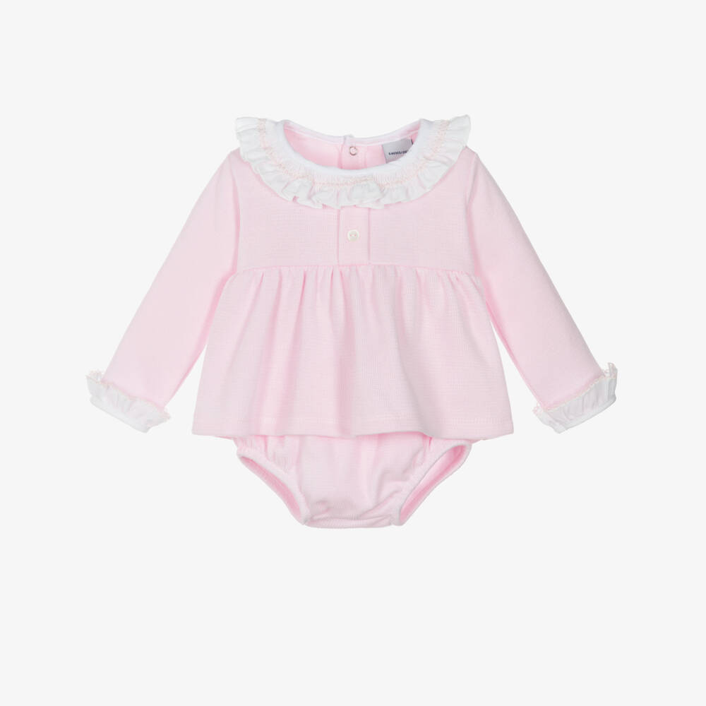 Babidu-Girls Soft Pink Ruffle Shorts Set | Childrensalon Outlet