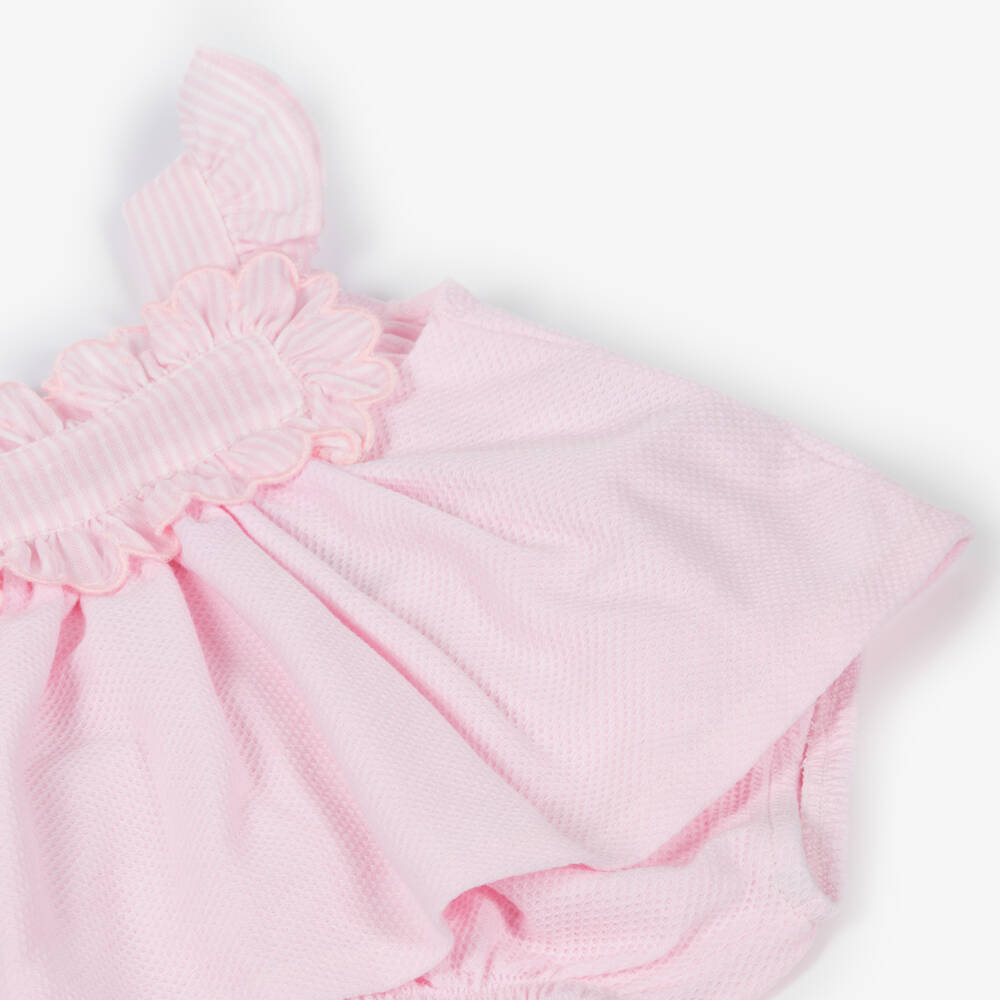 Babidu-Girls Soft Waffle Shorts Ensemble | Childrensalon Outlet