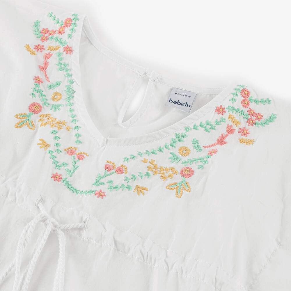 Babidu-Girls Soft White Floral Cover-Up | Childrensalon Outlet