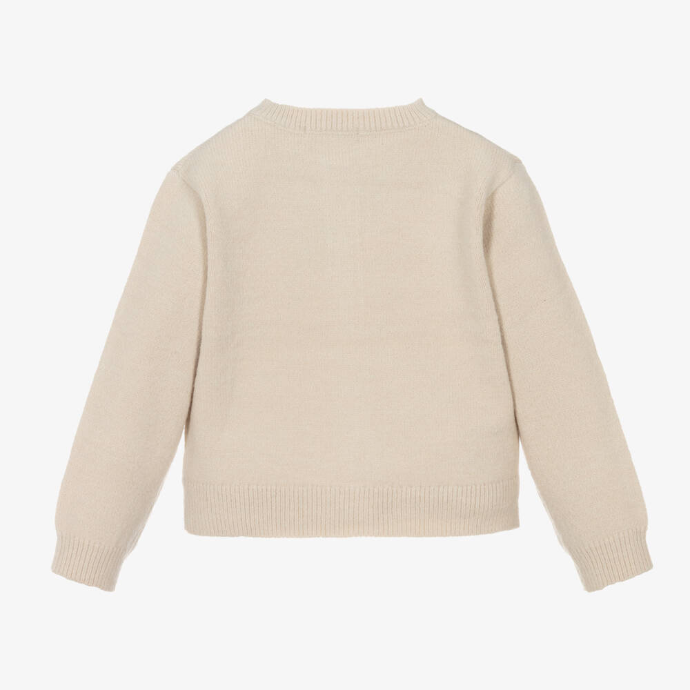 بابيدو -كارديغان بورود مطرزة لون عاجي للبنات | Childrensalon Outlet