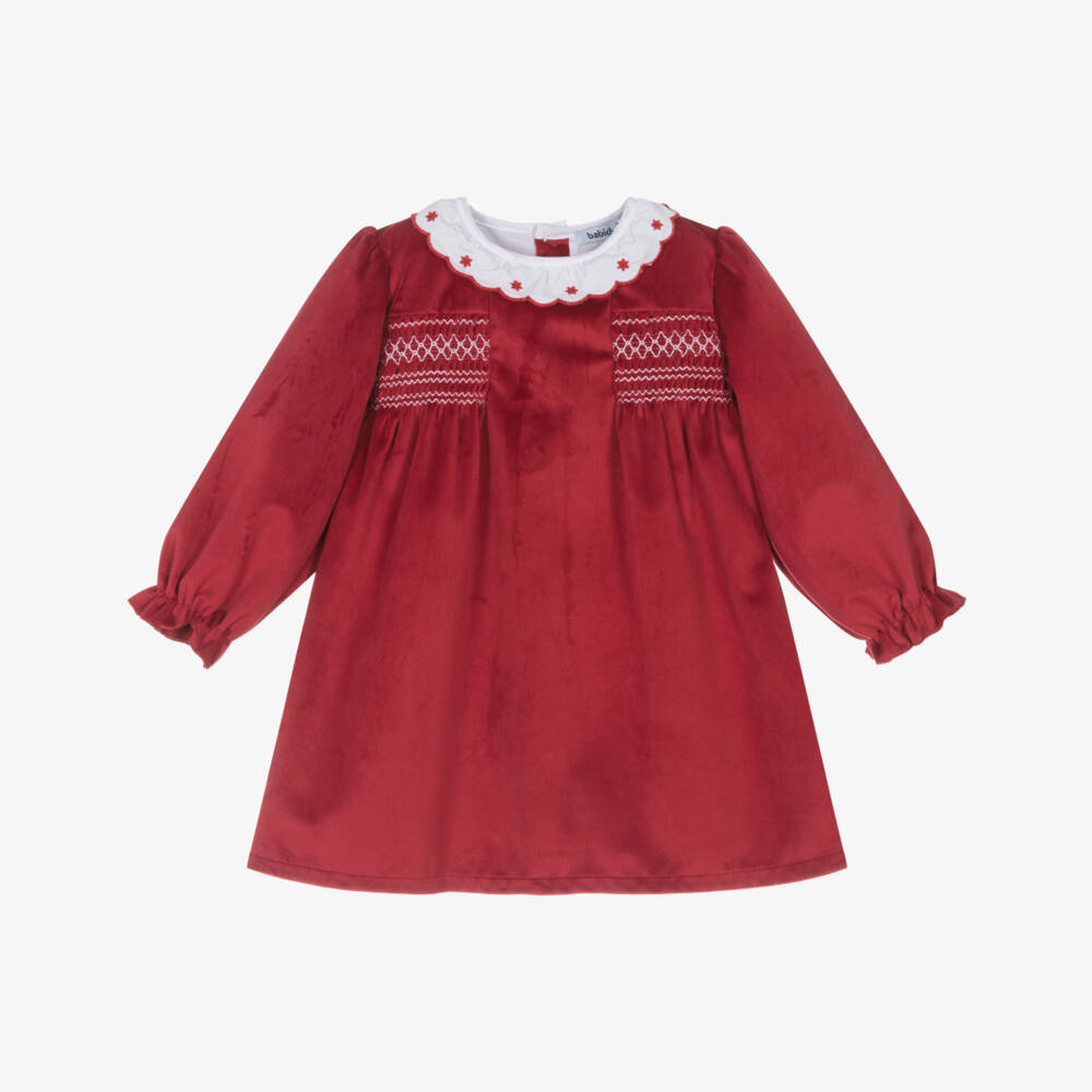 Babidu-Платье из бархата с вышитым воротником для девочек | Childrensalon Outlet