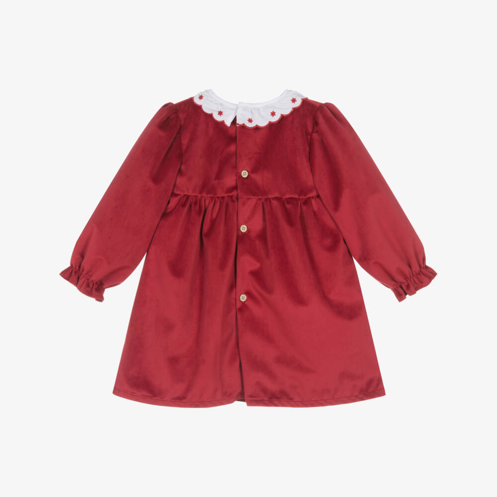 Babidu-Платье из бархата с вышитым воротником для девочек | Childrensalon Outlet