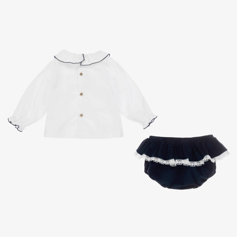 Babidu-Girls Velvet Shorts and Blouse Set | Childrensalon Outlet