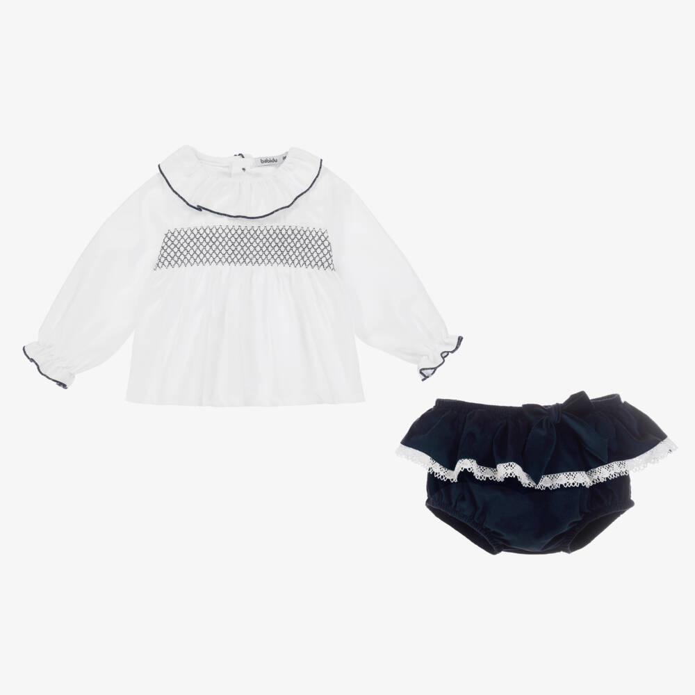 Babidu-Girls Velvet Shorts and Blouse Set | Childrensalon Outlet