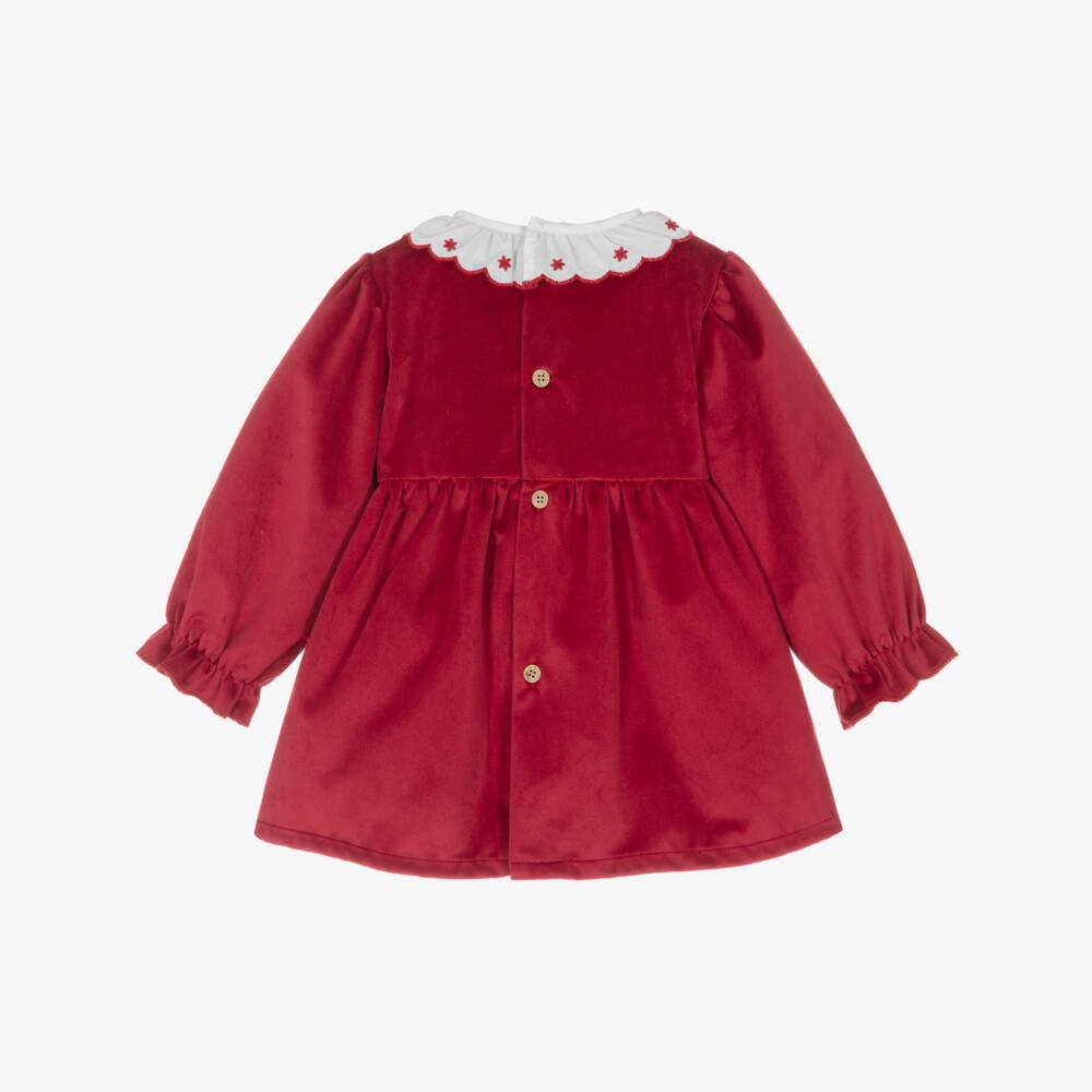 Babidu-Girls Velvety Red Frock | Childrensalon Outlet