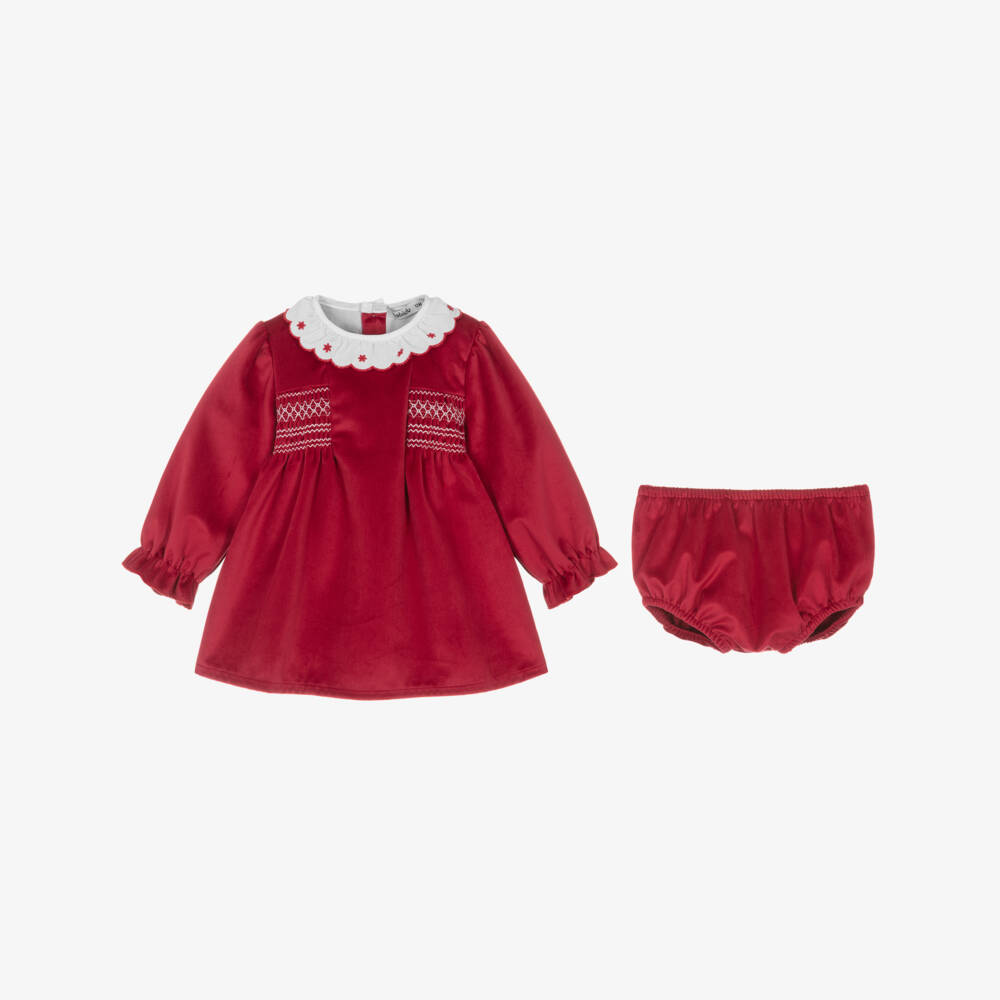 Babidu-Girls Velvety Red Frock | Childrensalon Outlet