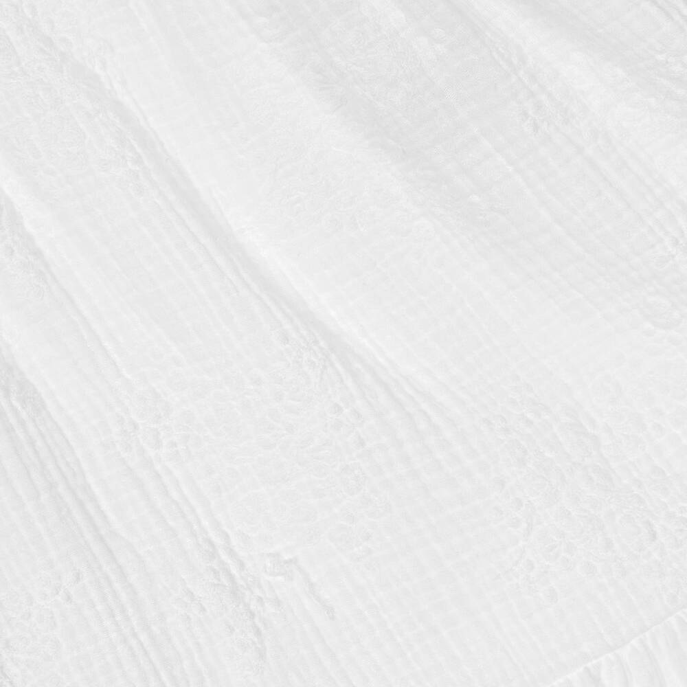 Babidu-Girls White Cheesecloth Dress | Childrensalon Outlet
