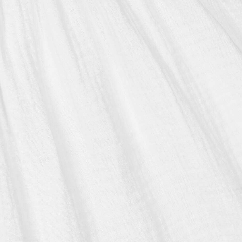 Babidu-Girls White Cotton Dress | Childrensalon Outlet