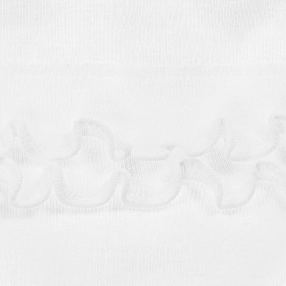 Babidu-Girls White Cotton Frilly Pants | Childrensalon Outlet