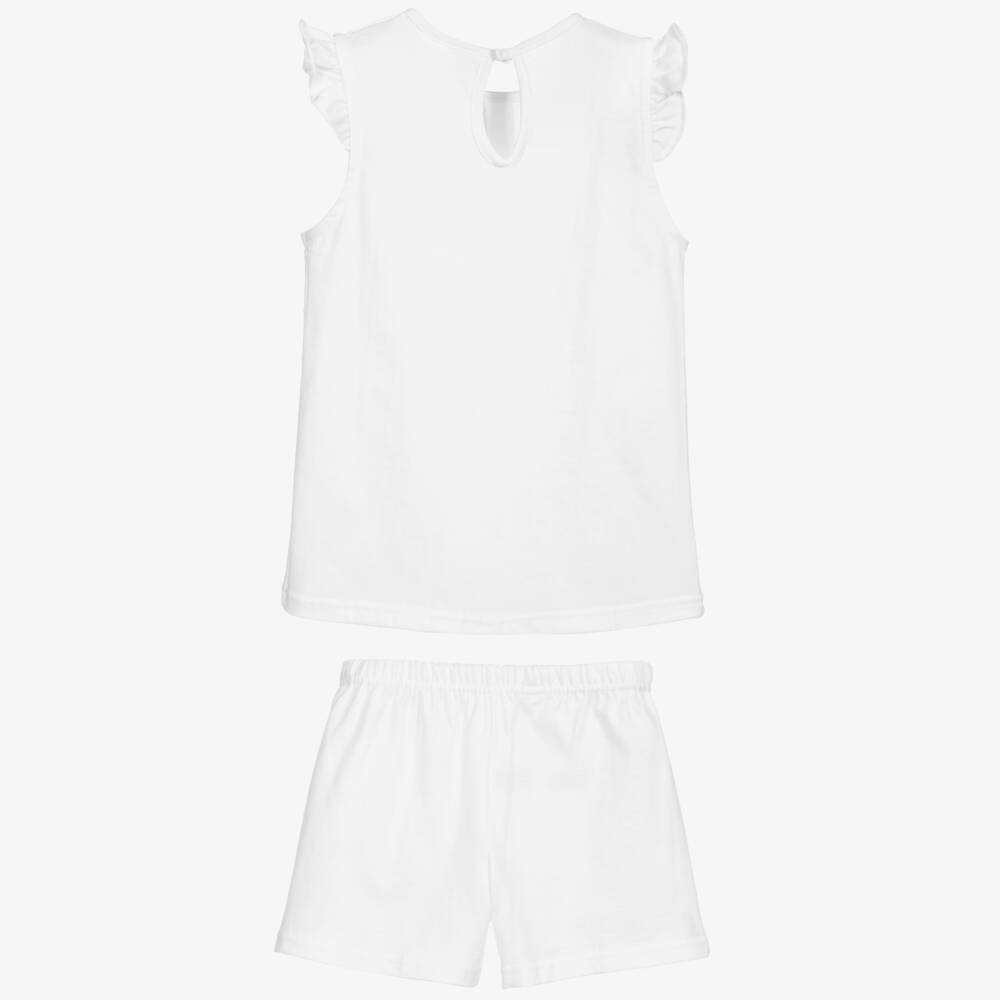 Babidu-Girls White Cotton Nightwear Set | Childrensalon Outlet