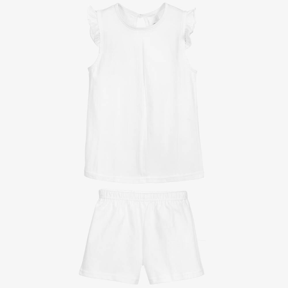 Babidu-Girls White Cotton Nightwear Set | Childrensalon Outlet