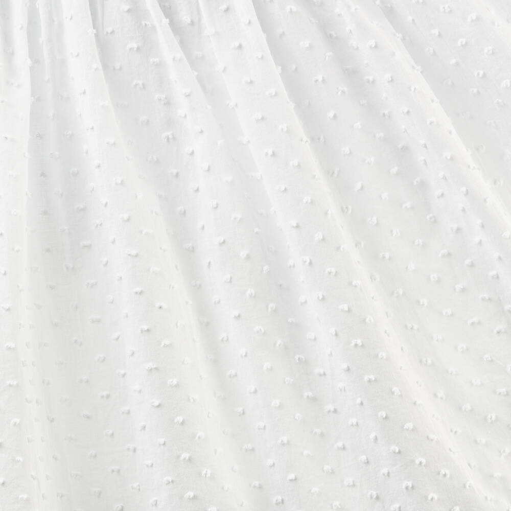 Babidu-Girls White Cotton Plumeti Dress | Childrensalon Outlet
