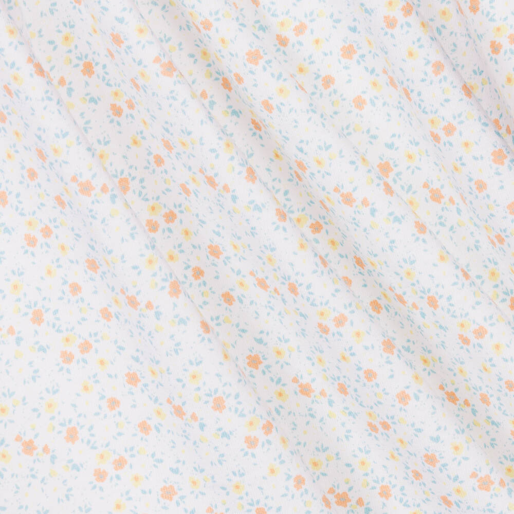 Babidu-Girls White Floral Cotton Dress | Childrensalon Outlet