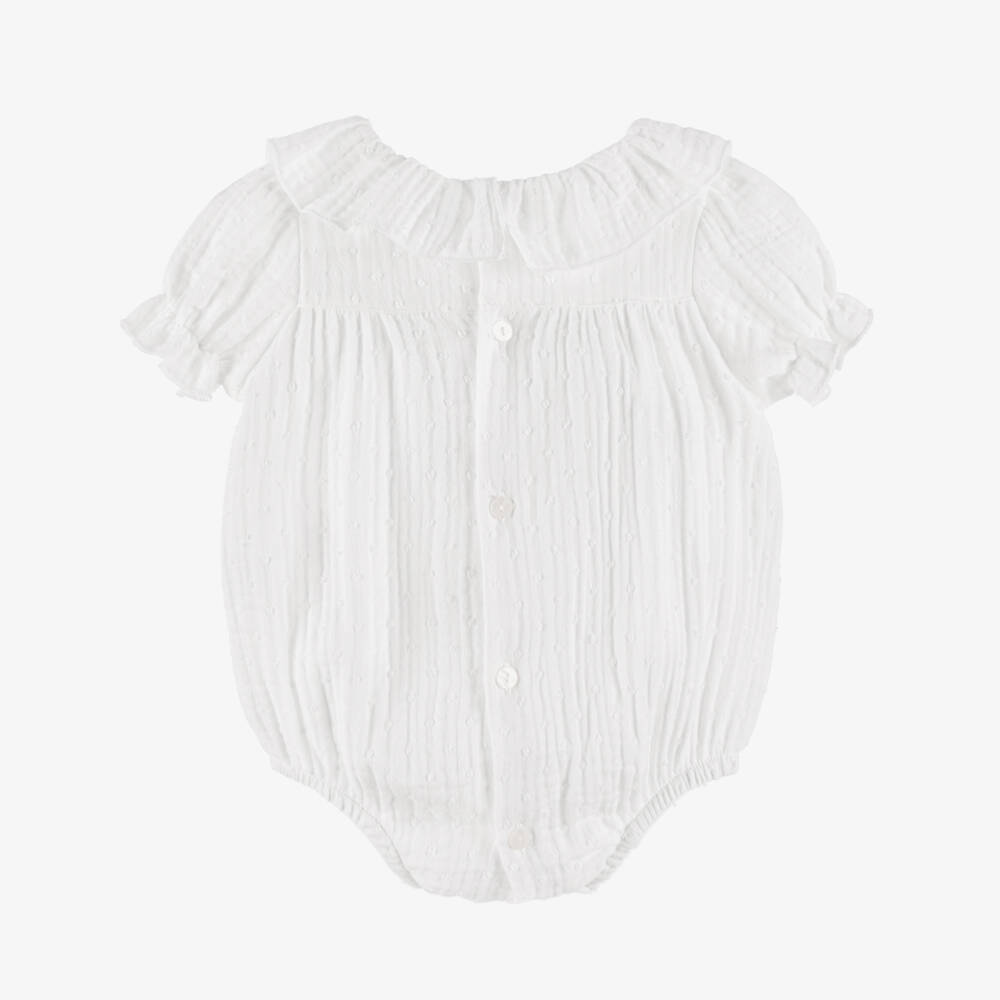 Babidu-Girls' White Muslin Baby Shortie | Childrensalon Outlet