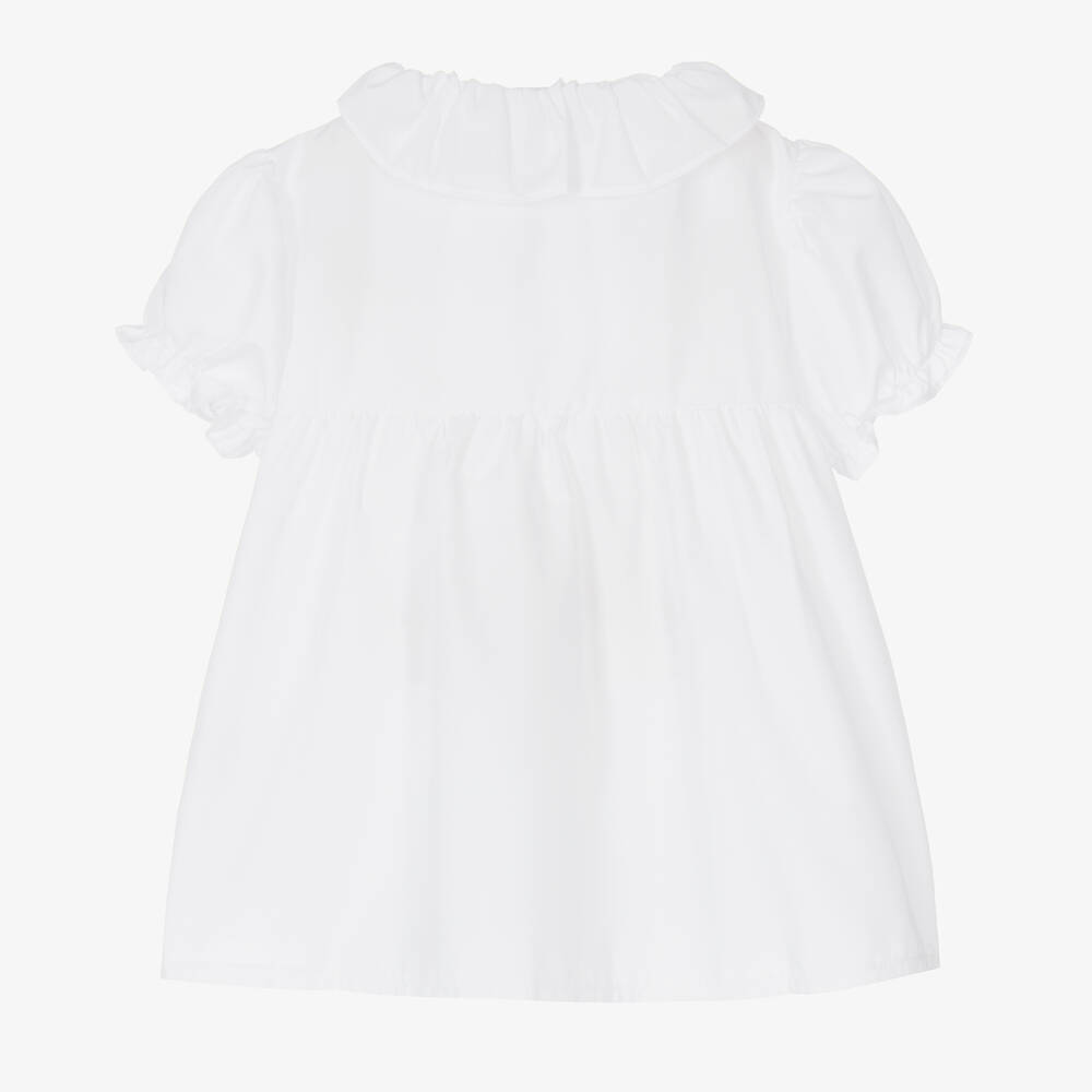 Babidu-بلوز قطن لون أبيض للبنات | Childrensalon Outlet