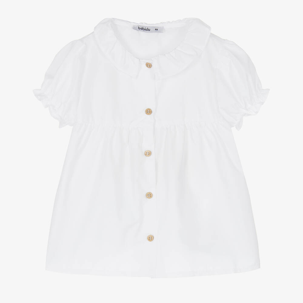 Babidu - Белая блузка из поликоттона | Childrensalon