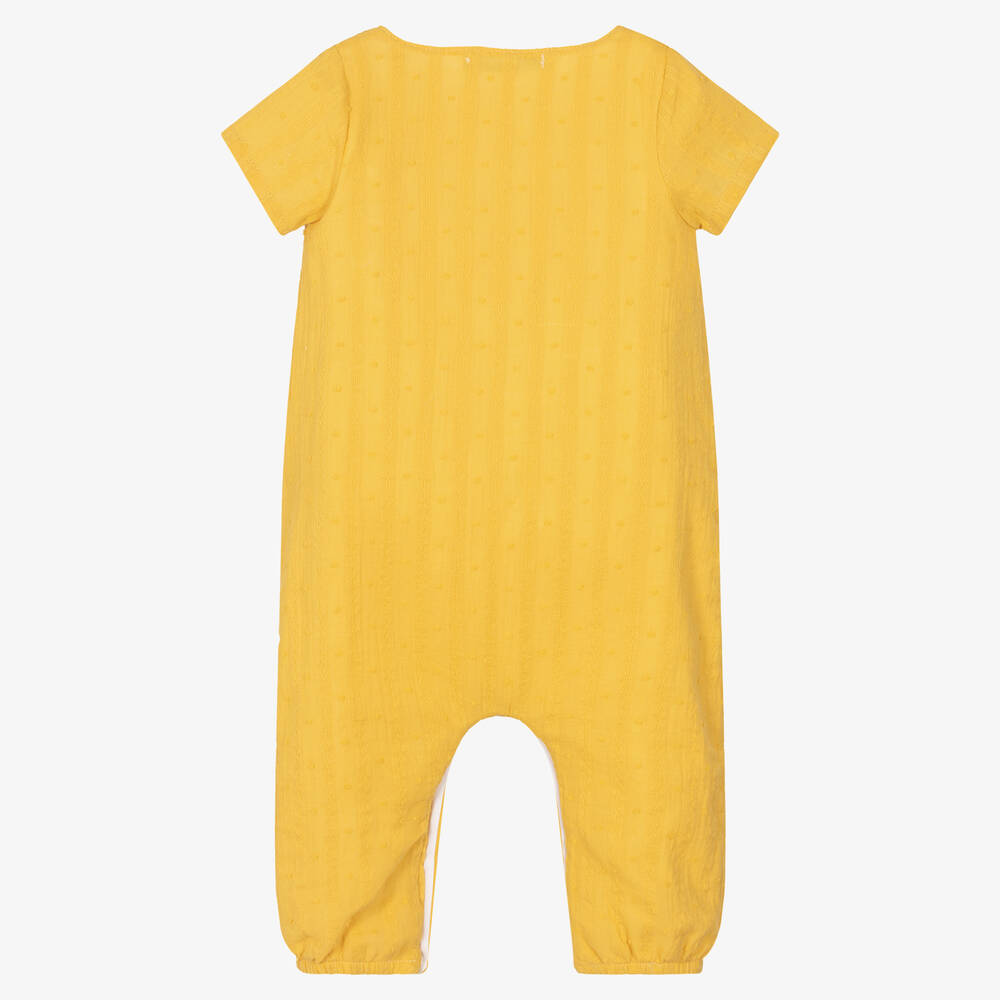 Babidu-Girls Yellow Cotton Babysuit | Childrensalon Outlet