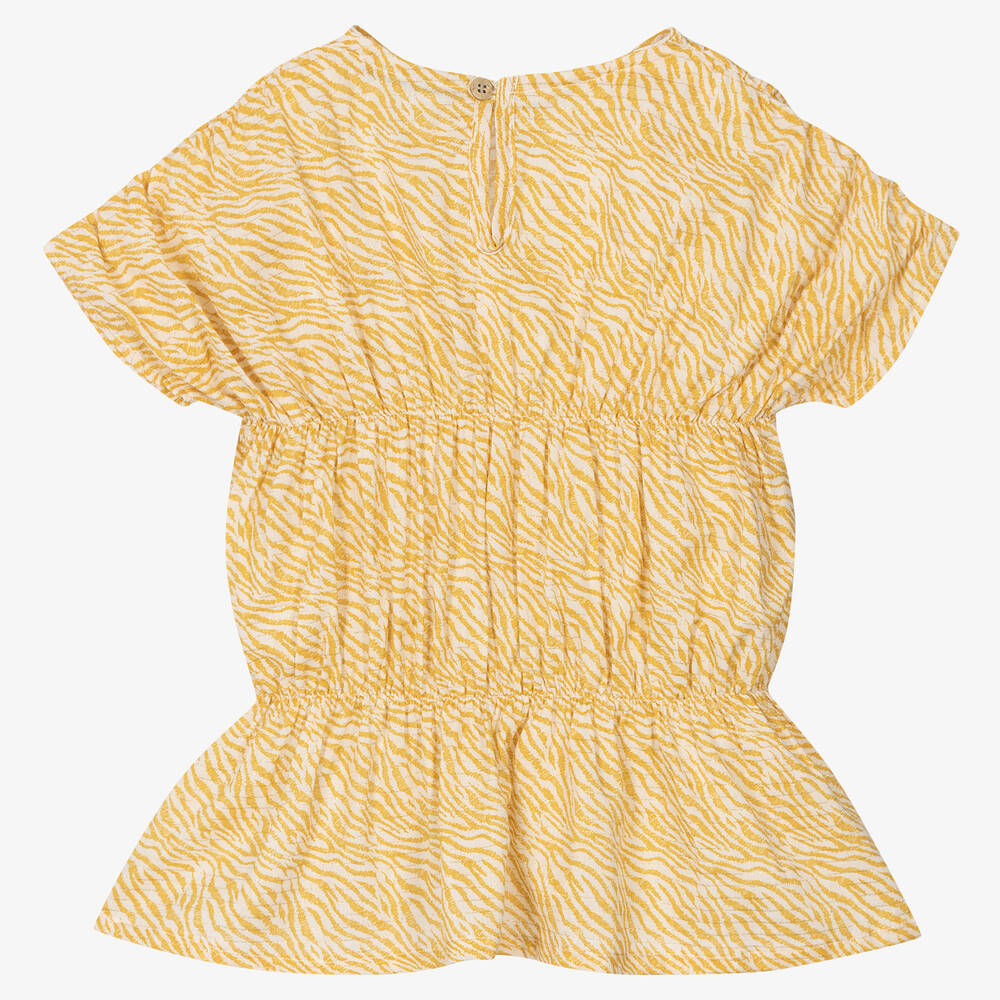 Babidu-Girls Yellow Cotton Dress | Childrensalon Outlet