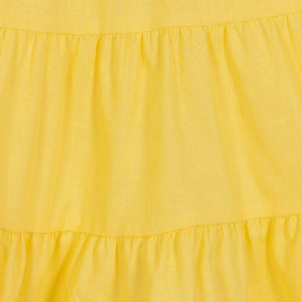 Babidu-Girls Yellow Cotton Dress | Childrensalon Outlet