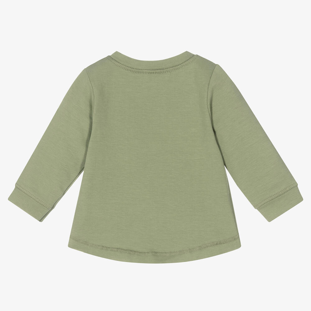 Babidu-Green Cotton Baby Sweatshirt | Childrensalon Outlet