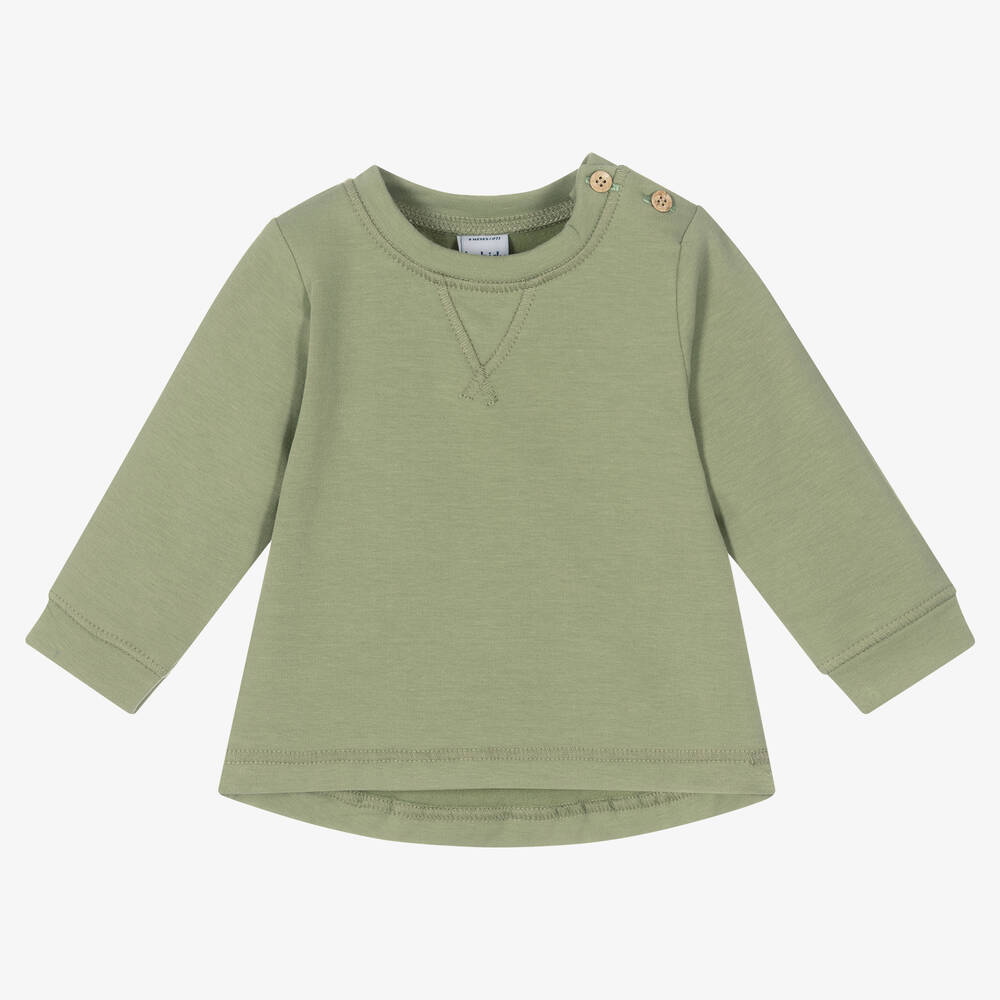 Babidu - Green Cotton Baby Sweatshirt | Childrensalon