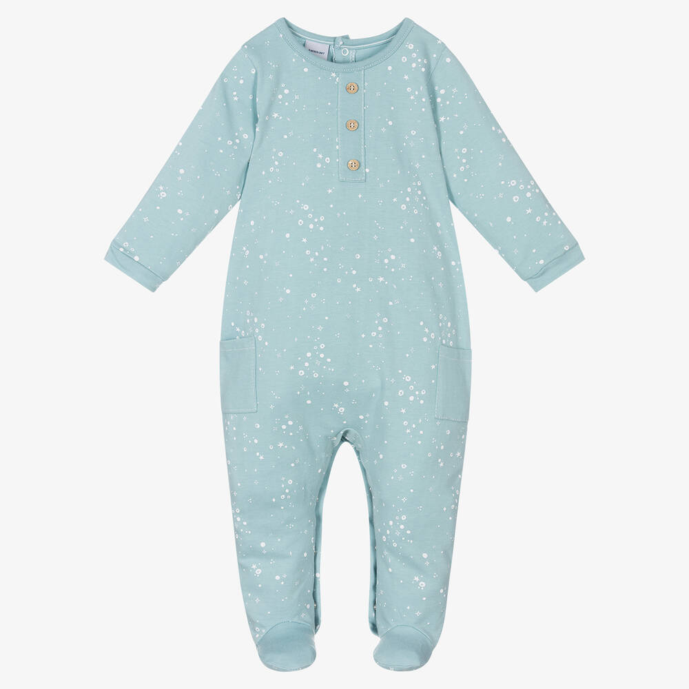 Babidu-Green Cotton Star Babygrow | Childrensalon Outlet