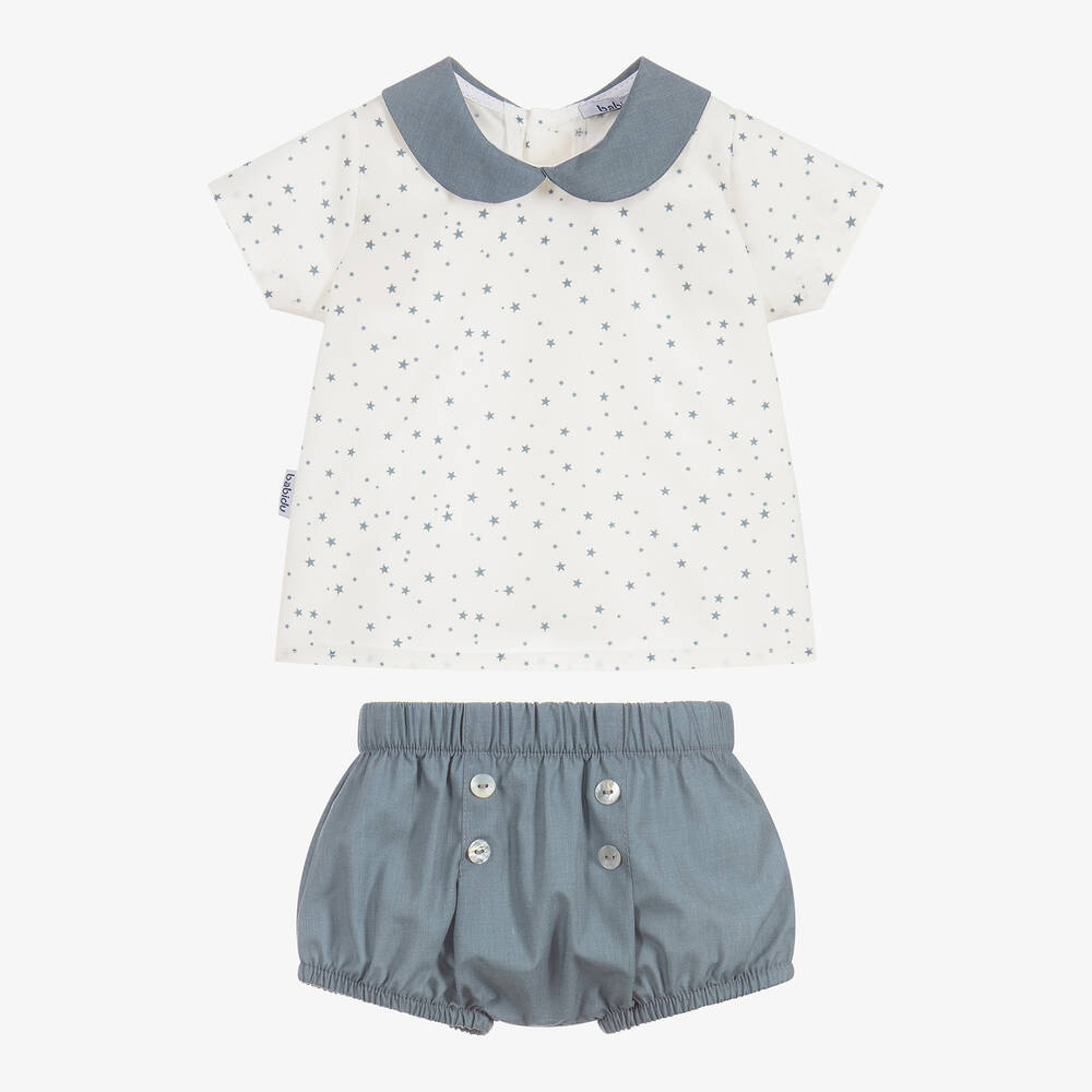 Babidu-Green & Ivory Shorts Set | Childrensalon Outlet