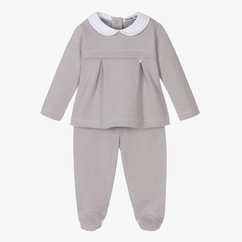 Babidu - Grenouillère 2 pièces gris coton | Childrensalon