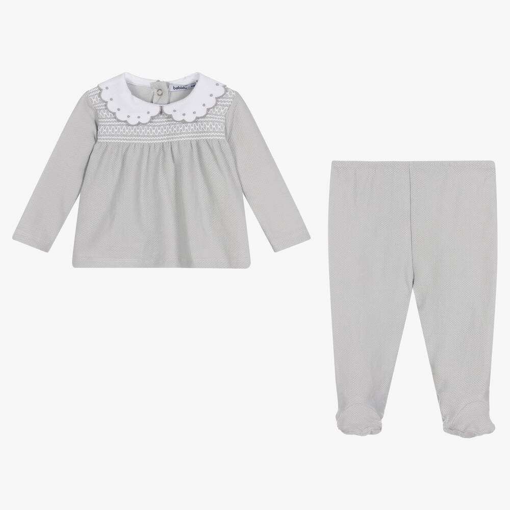 Babidu-Серый топ и штанишки из хлопка | Childrensalon Outlet