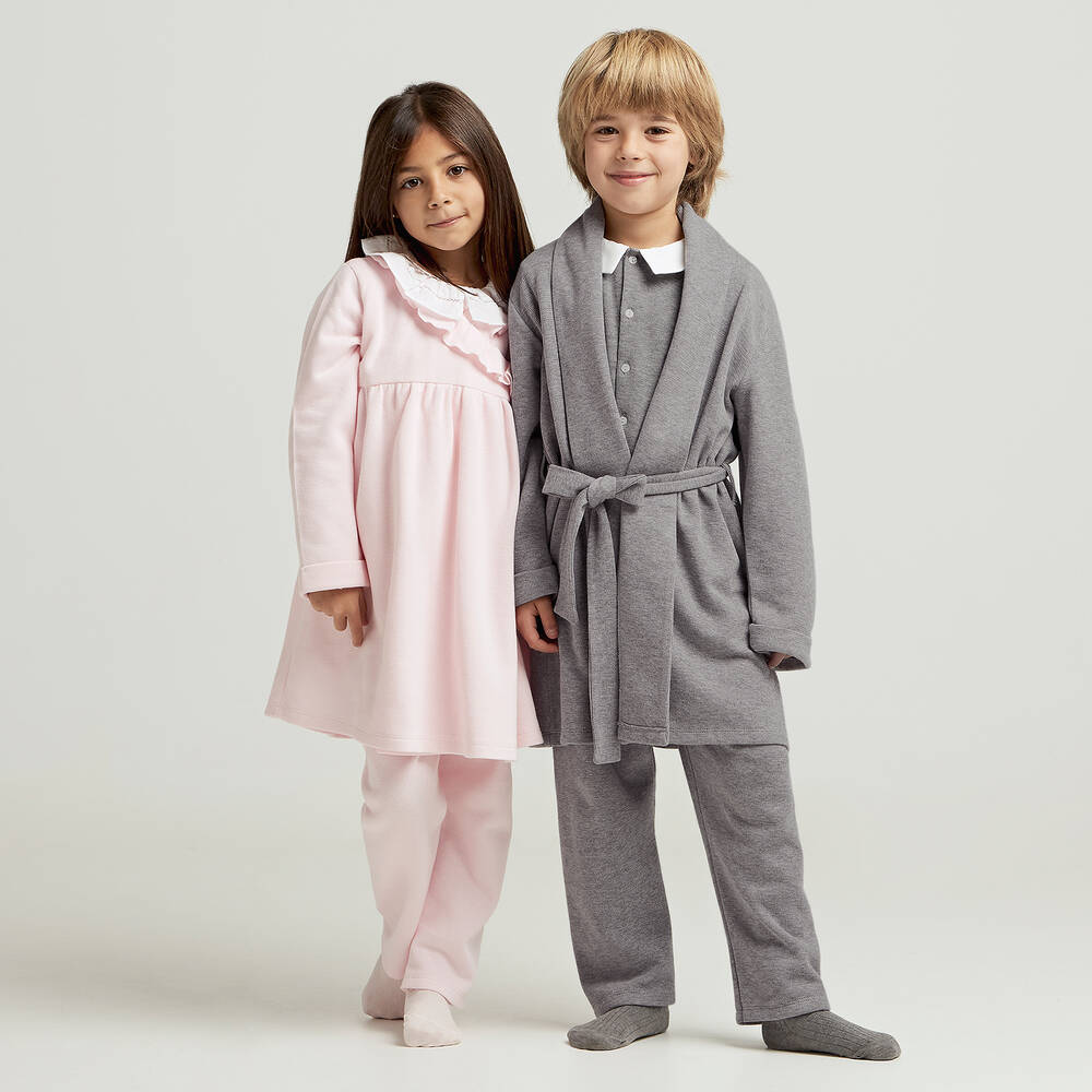 بابيدو -ثوب مراسم قطن محبوك لون رمادي للأولاد | Childrensalon Outlet