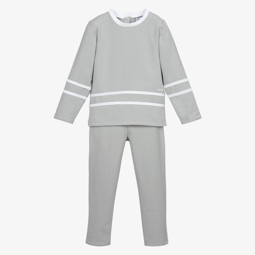 Babidu - Grey Jersey Trouser Set | Childrensalon