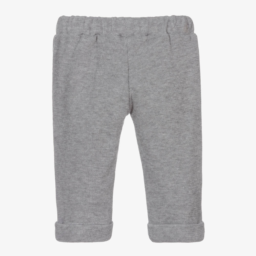 Babidu-Grey Ribbed Jersey Trousers | Childrensalon Outlet