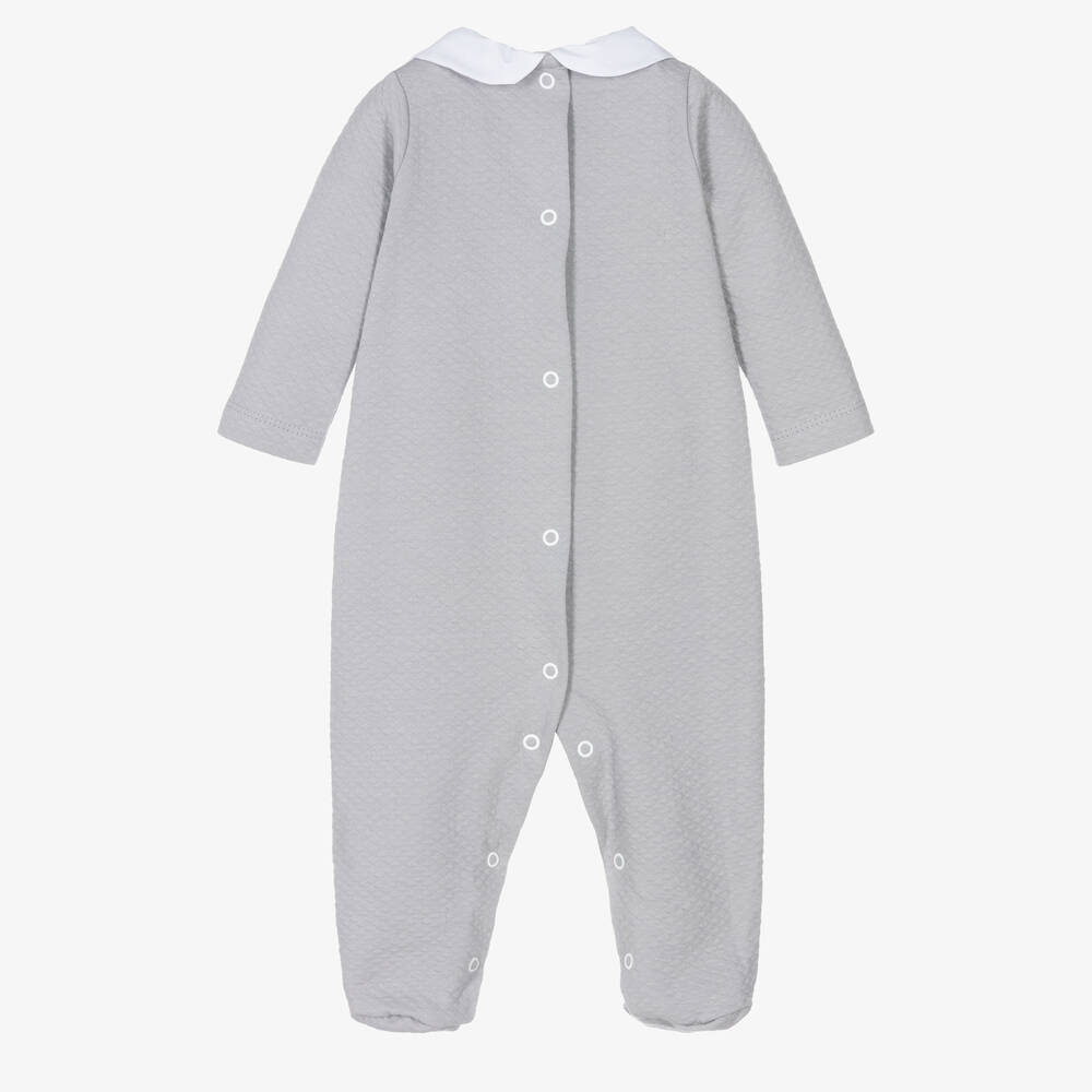 Babidu-Серый хлопковый комбинезон со сборками | Childrensalon Outlet