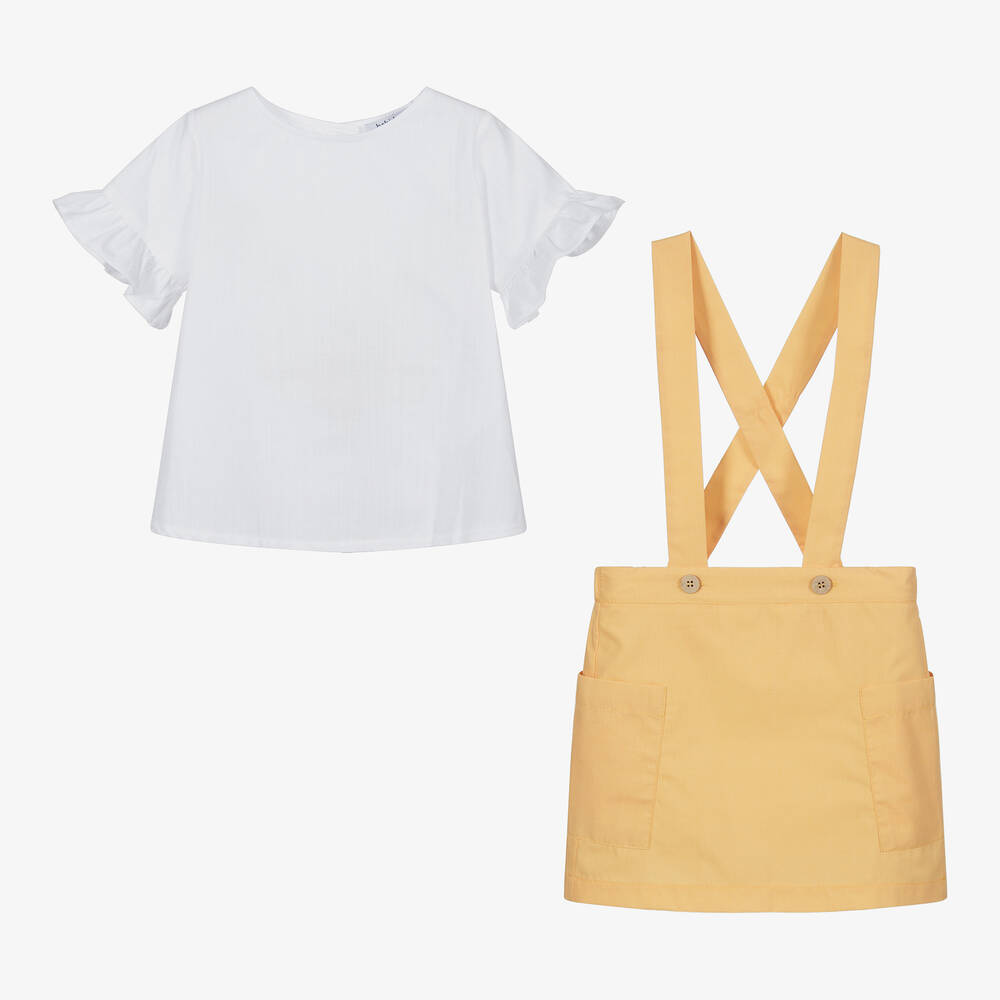 Babidu-Ivory Top & Yellow Skirt Set | Childrensalon Outlet