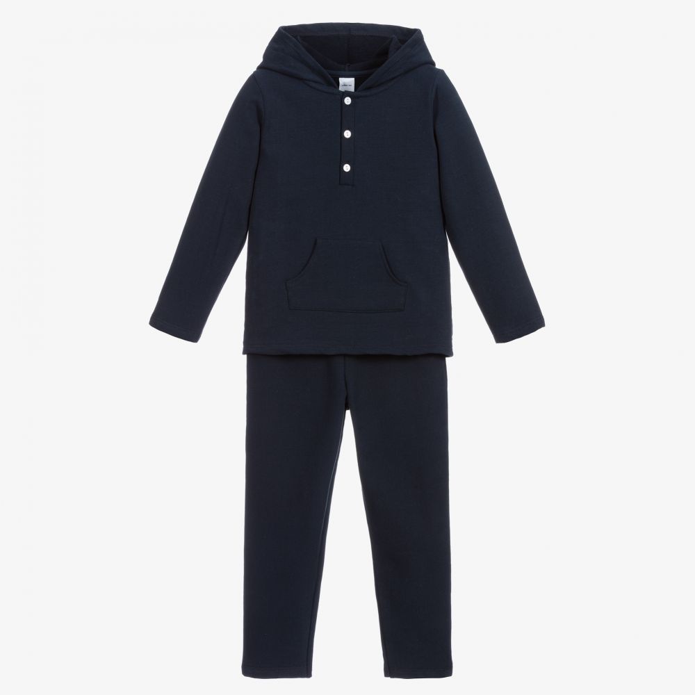 Babidu - Navyblauer Baumwoll-Trainingsanzug | Childrensalon